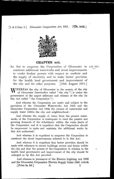 Gloucester Corporation Act 1911