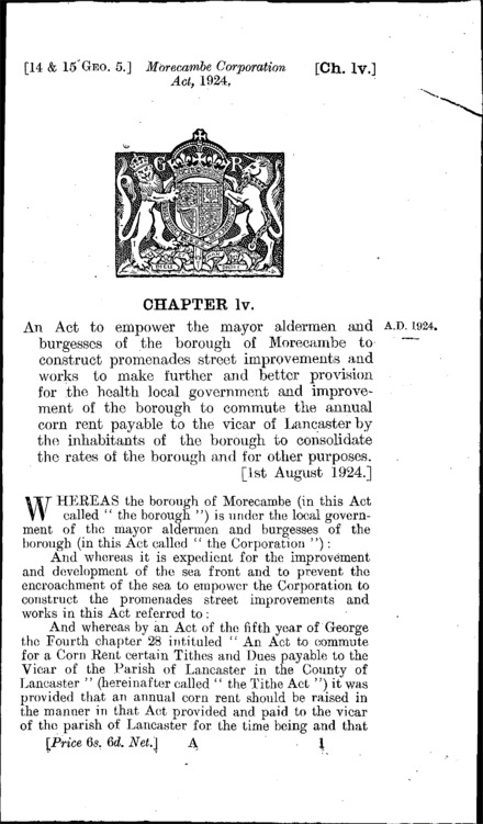 Morecambe Corporation Act 1924