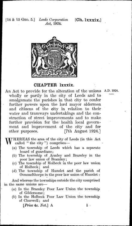 Leeds Corporation Act 1924