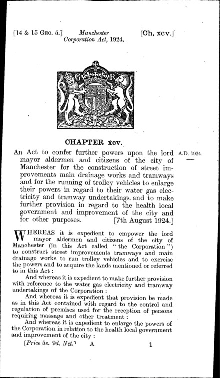 Manchester Corporation Act 1924