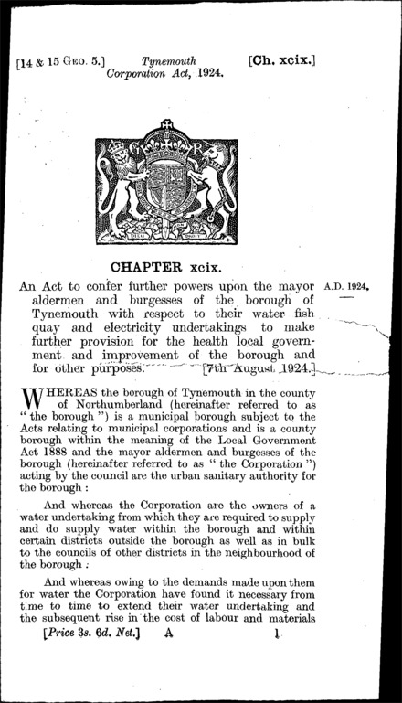 Tynemouth Corporation Act 1924