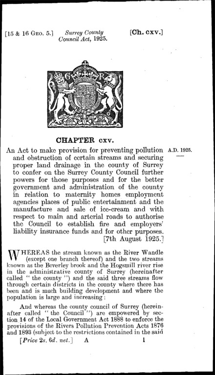 Surrey County Council Act 1925