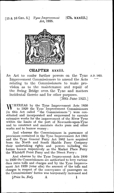 Tyne Improvement Act 1925