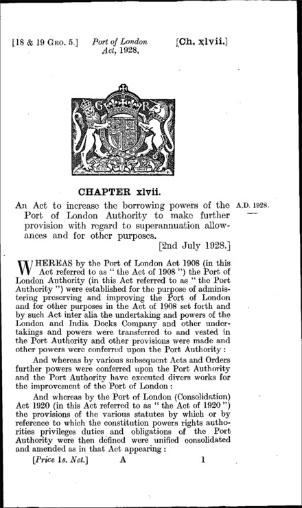 Port of London Act 1928