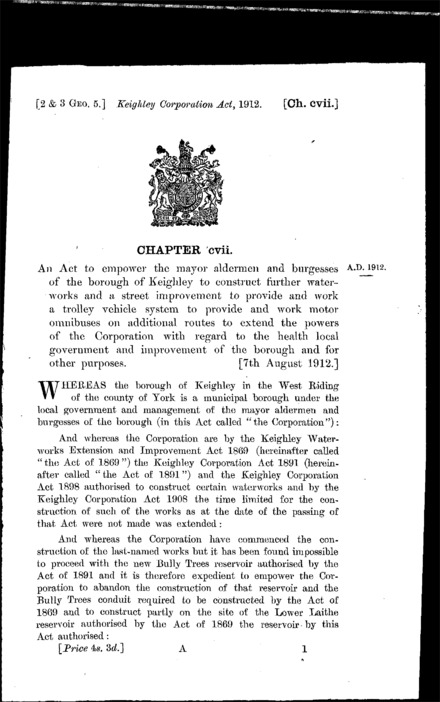 Keighley Corporation Act 1912