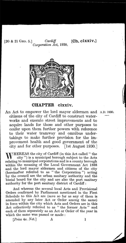 Cardiff Corporation Act 1930