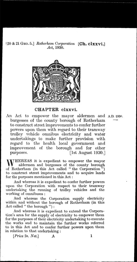 Rotherham Corporation Act 1930