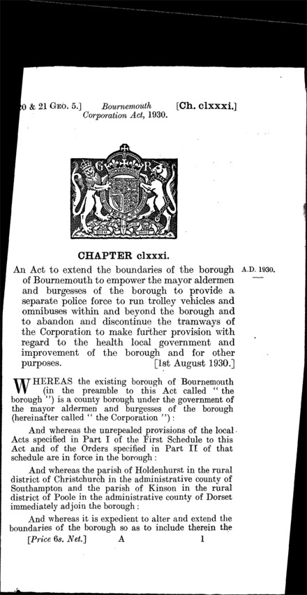 Bournemouth Corporation Act 1930