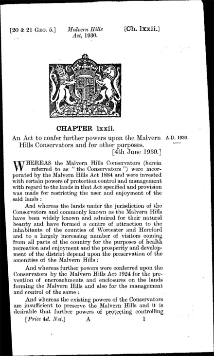 Malvern Hills Act 1930