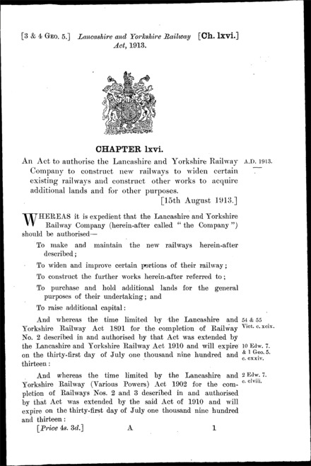 Lancashire and Yorkshire Railway Act 1913