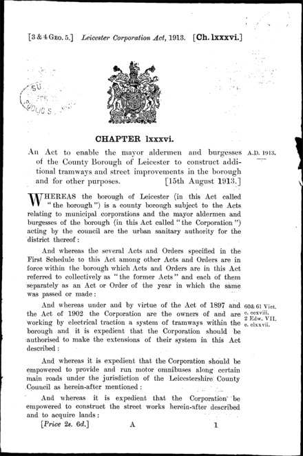 Leicester Corporation Act 1913