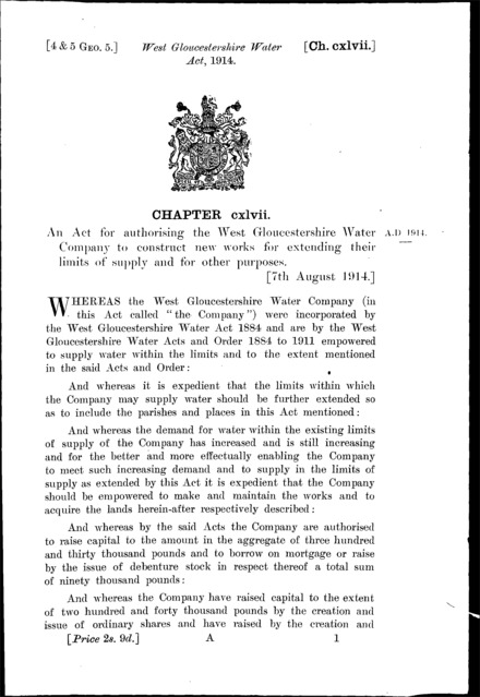West Gloucestershire Water Act 1914