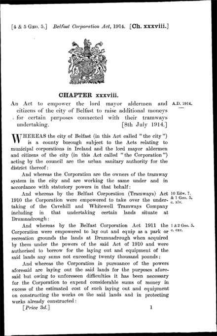 Belfast Corporation Act 1914