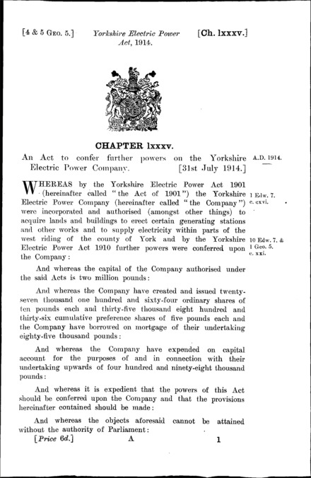 Yorkshire Electric Power Act 1914