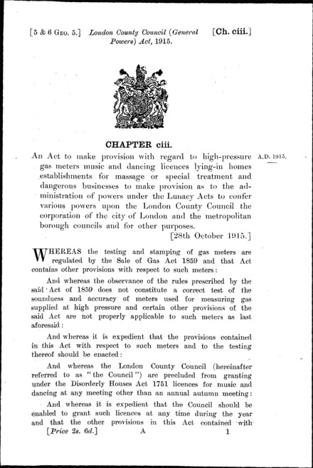 London County Council (General Powers) Act 1915