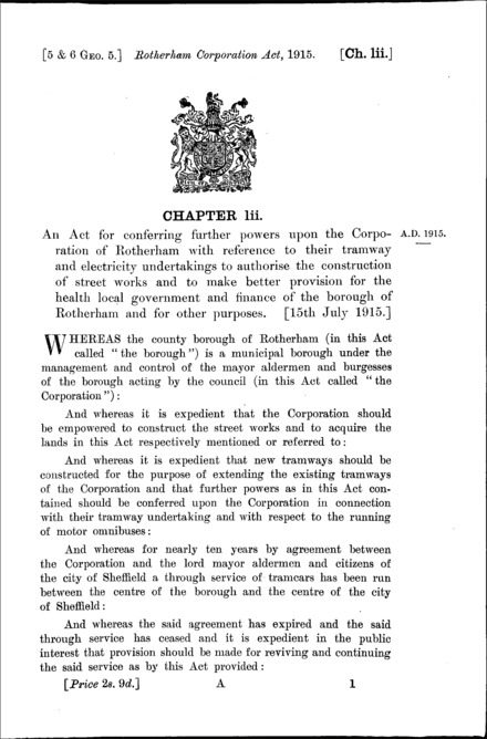 Rotherham Corporation Act 1915