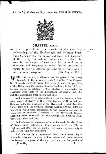 Rotherham Corporation Act 1918