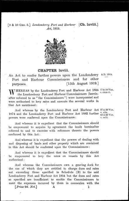 Londonderry Port and Harbour Act 1919