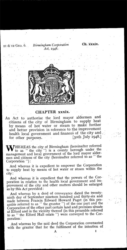 Birmingham Corporation Act 1948