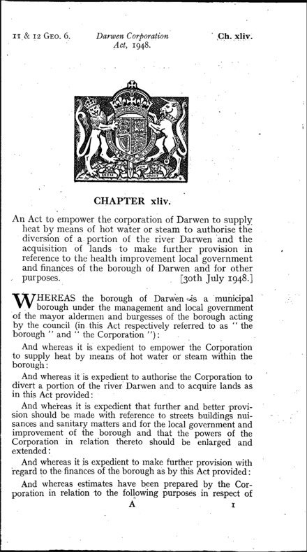 Darwen Corporation Act 1948