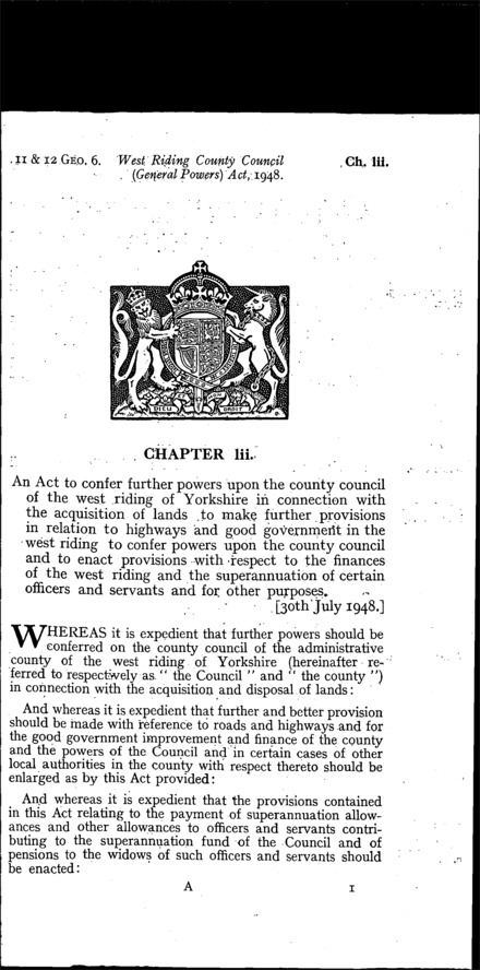 West Riding County Council (General Powers) Act 1948