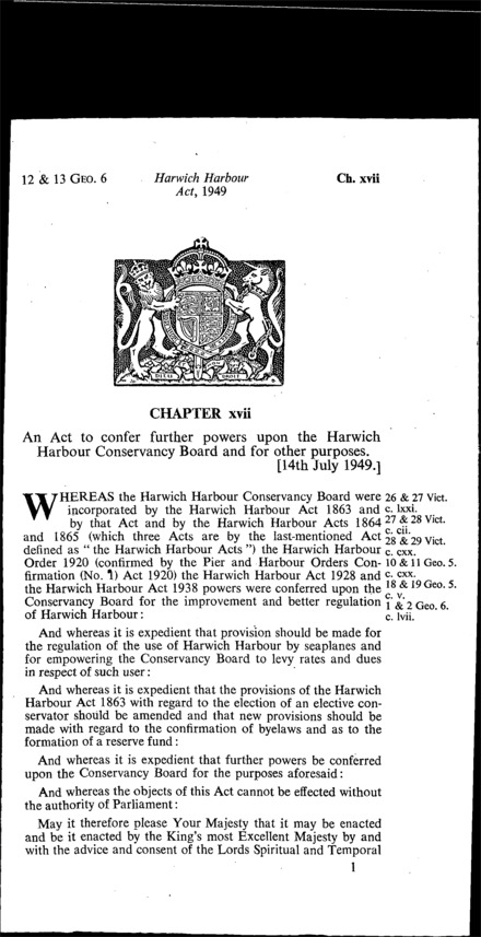 Harwich Harbour Act 1949