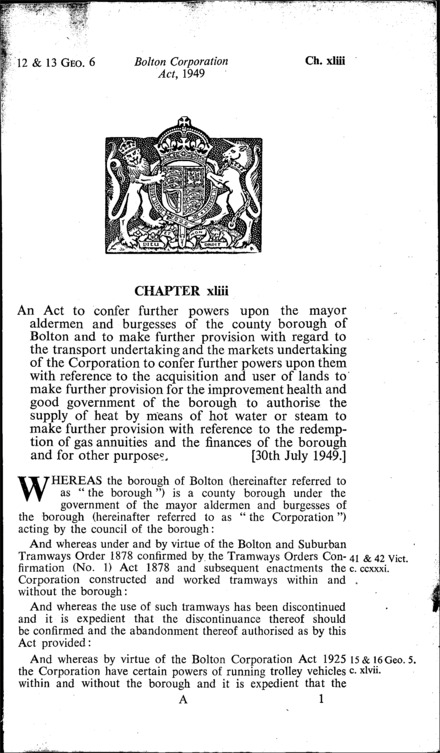 Bolton Corporation Act 1949