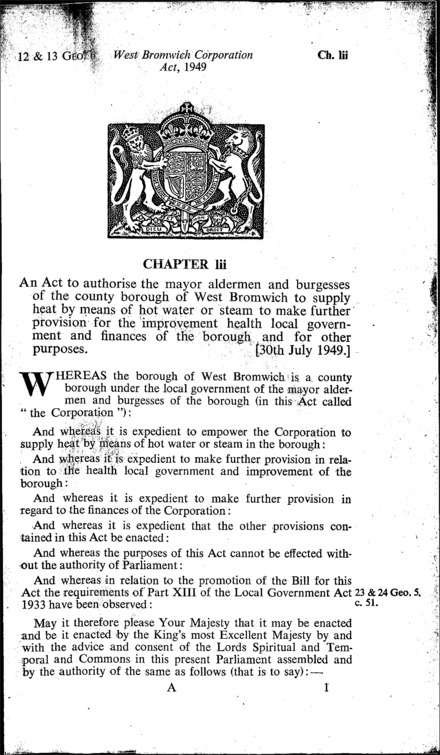 West Bromwich Corporation Act 1949