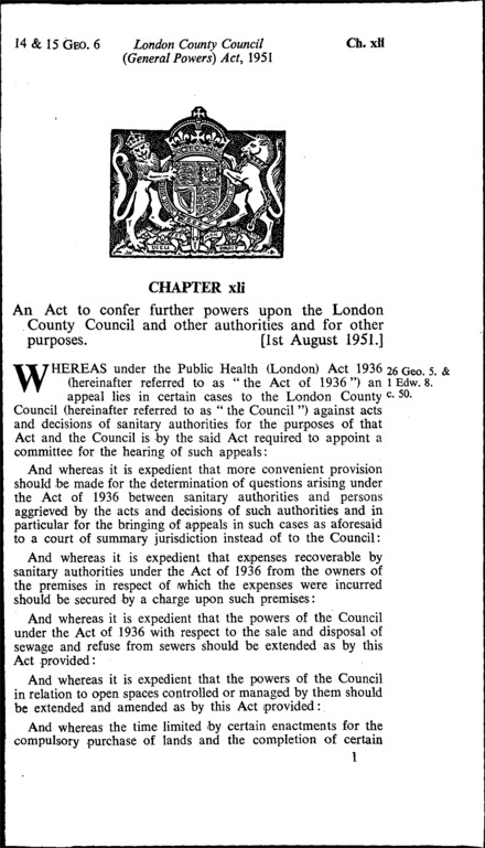 London County Council (General Powers) Act 1951