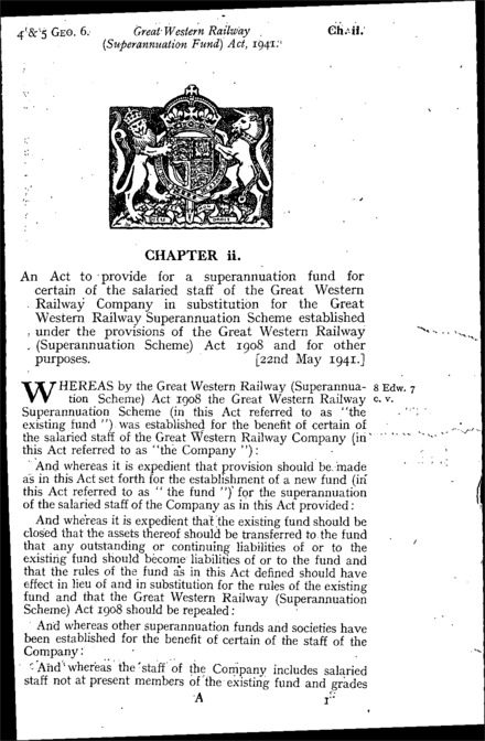 Great Western Railway (Superannuation Fund) Act 1941