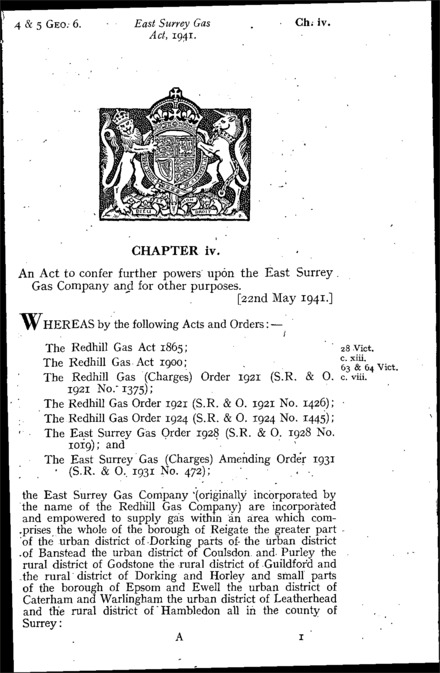 East Surrey Gas Act 1941