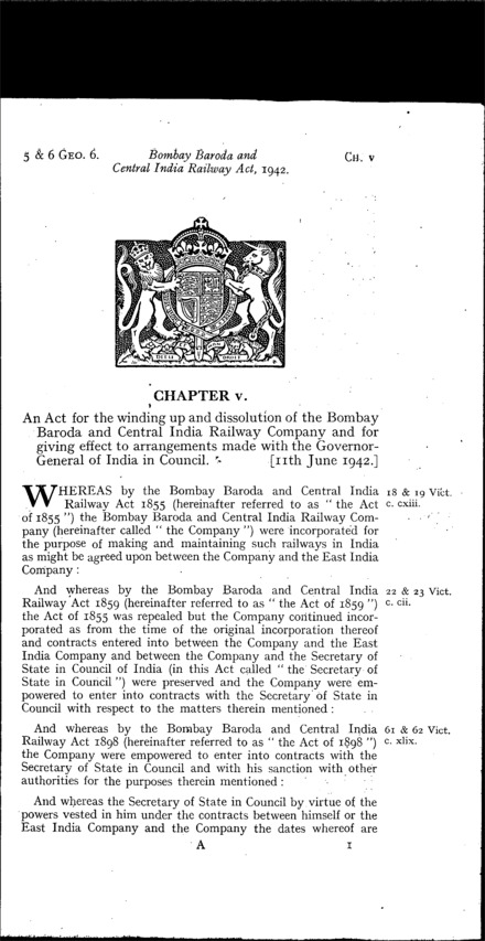 Bombay, Baroda and Central India Railway Act 1942