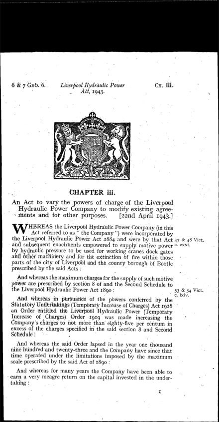 Liverpool Hydraulic Power Act 1943