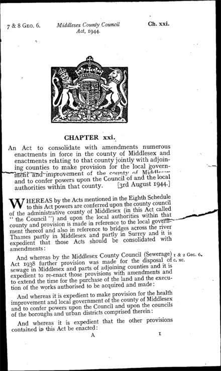 Middlesex County Council Act 1944