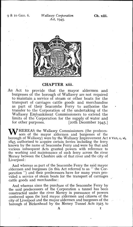 Wallasey Corporation Act 1945