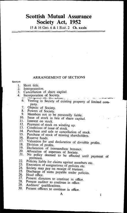 Scottish Mutual Assurance Society Act 1952