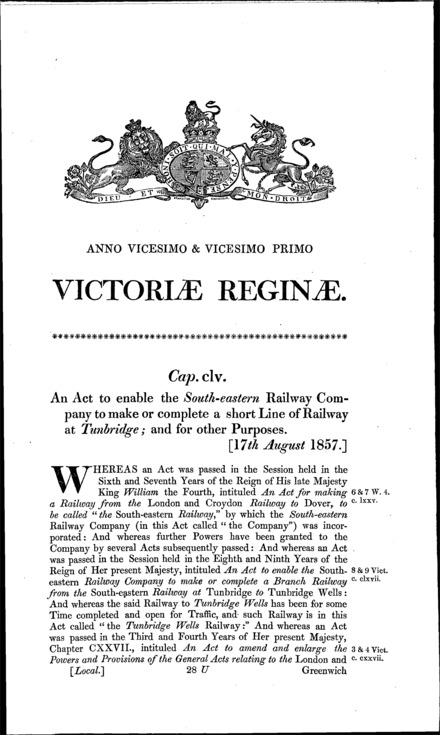 South Eastern Railway Act 1857