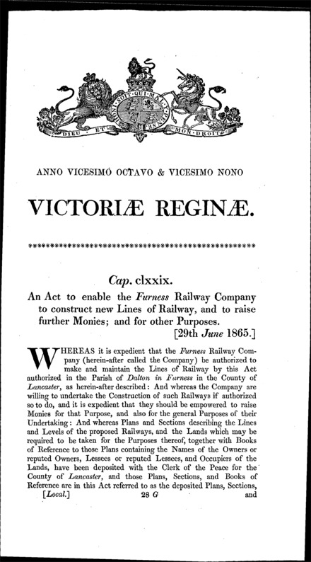 Furness Railway Act 1865
