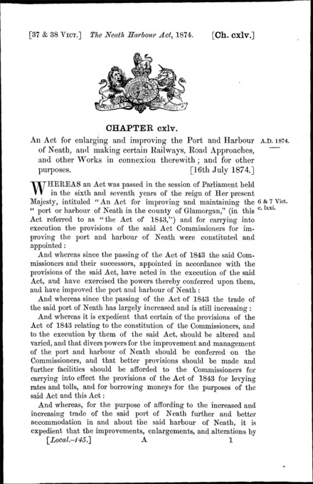 Neath Harbour Act 1874