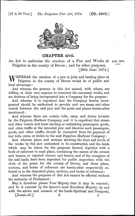 Paignton Pier Act 1874