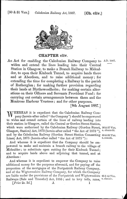 Caledonian Railway Act 1887