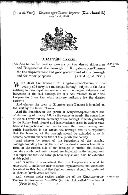 Kingston-upon-Thames Improvement Act 1888