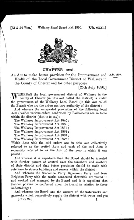 Wallasey Local Board Act 1890