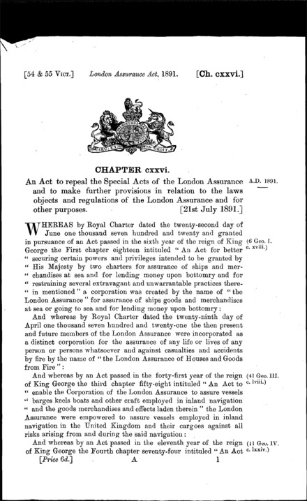 London Assurance Act 1891