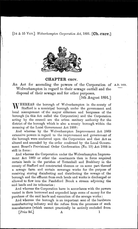 Wolverhampton Corporation Act 1891