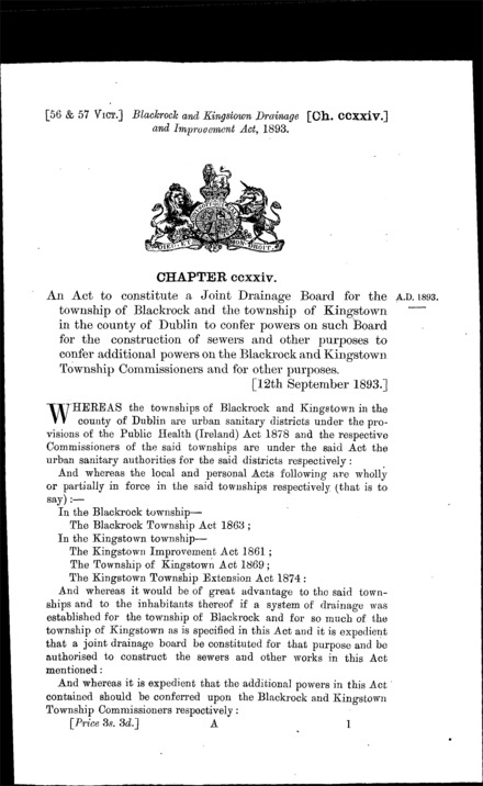 Blackrock and Kingstown Drainage and Improvement Act 1893