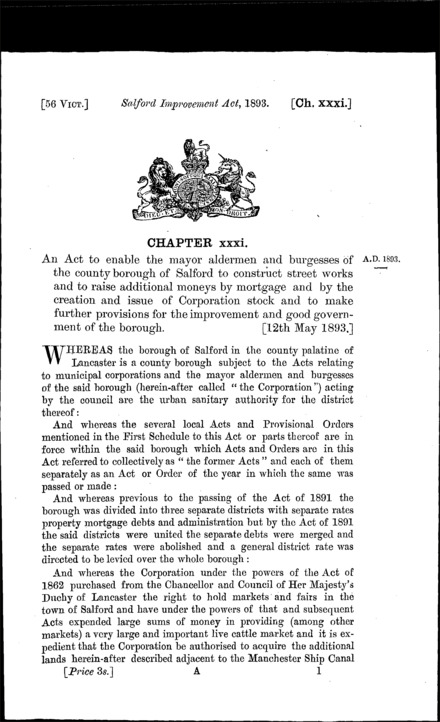 Salford Improvement Act 1893