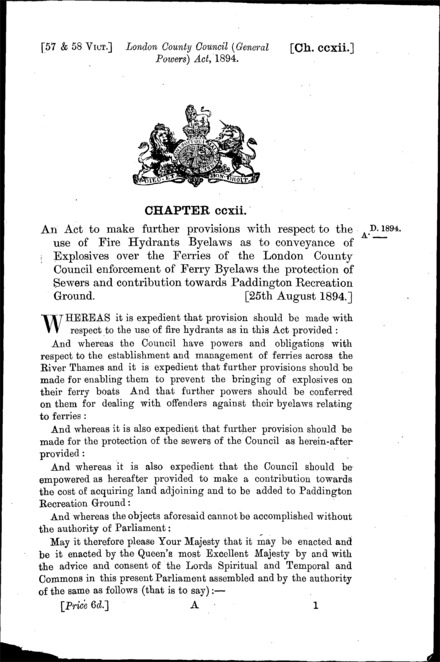 London County Council (General Powers) Act 1894