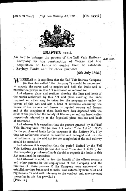 Taff Vale Railway Act 1895