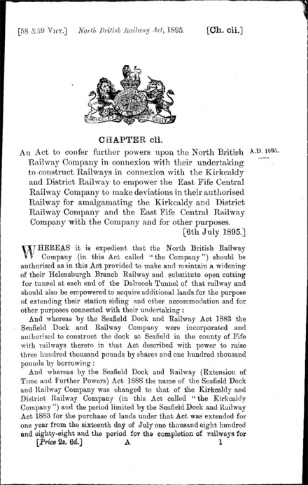 North British Railway Act 1895